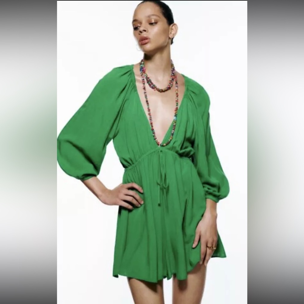 NWT Zara Green Romper Jumpsuit XS
